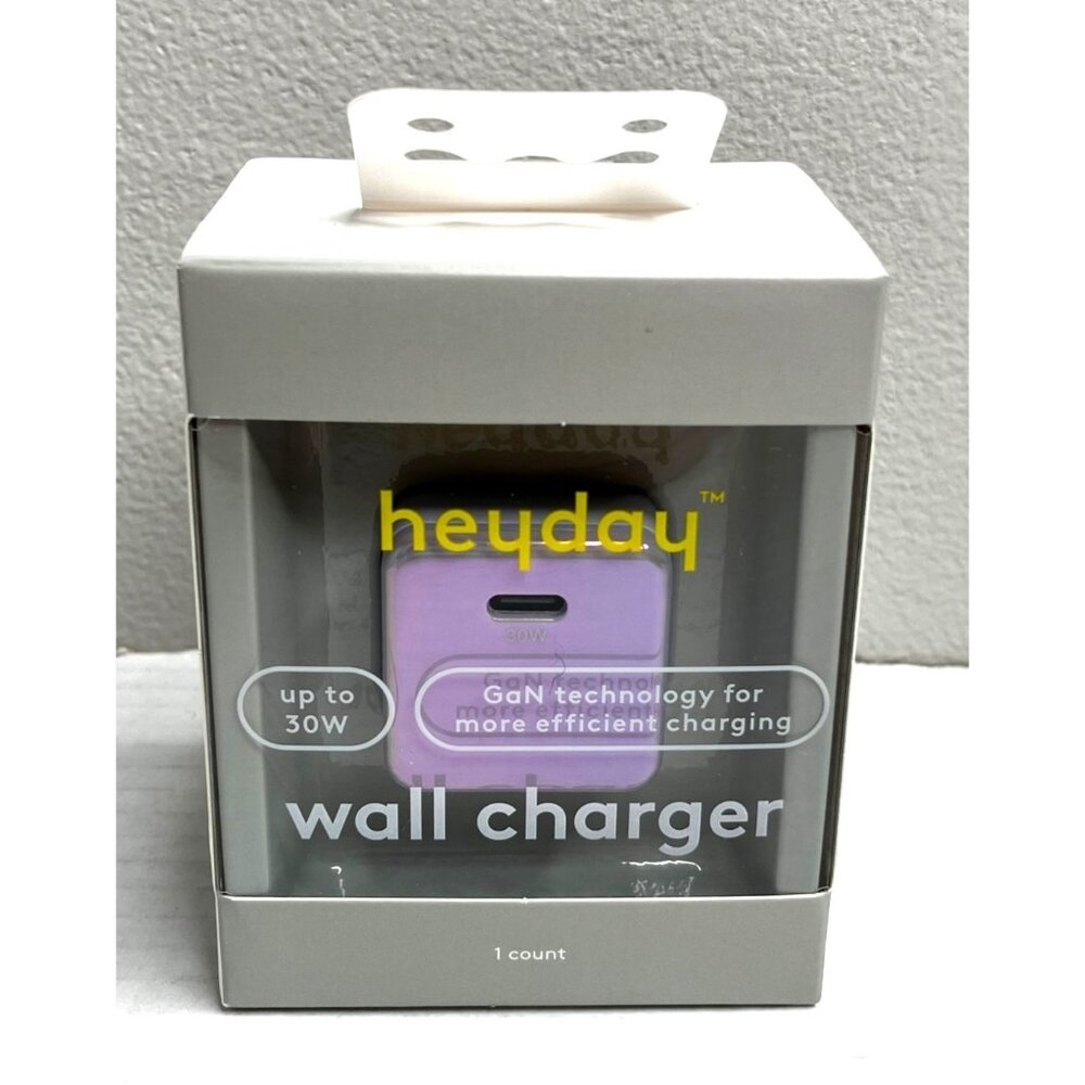 Purple 30W USB-C Wall Charger GaN Technology High Speed Charging New Phone